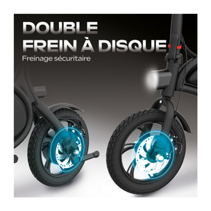Draisienne Électrique Adulte E-bike 120 Orange – Moteur 1000W - Autonomie Jusqu'a 18 km - Pneu 12" Gonflable - Batterie 42V/5.2Ah - Poids 15Kg