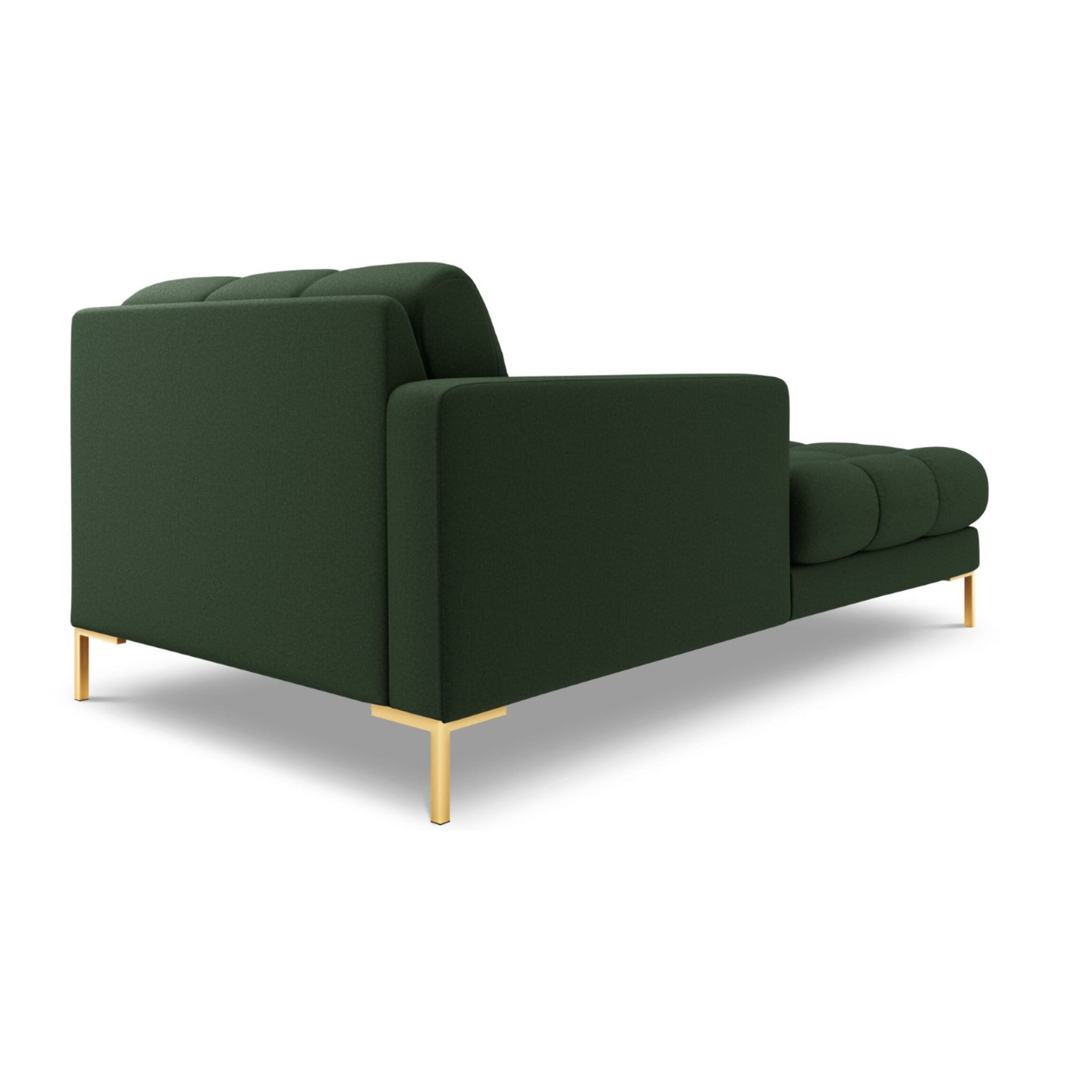 Méridienne gauche "Bali" en tissu structurel vert foncé