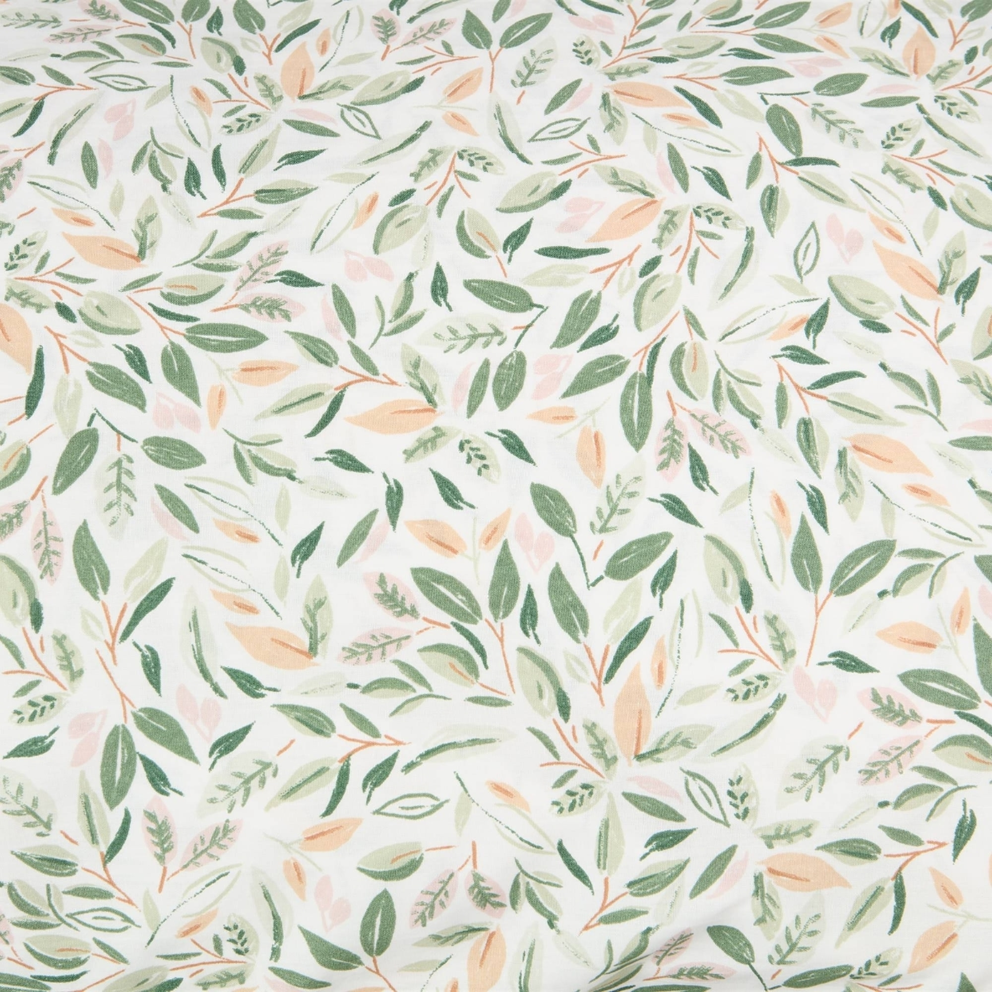 Funda almohada hojas Pra color verde 100% Algodón percal