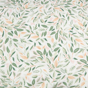 Funda almohada hojas Pra color verde 100% Algodón percal