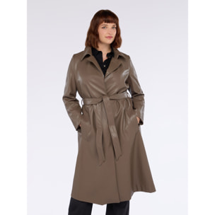 Fiorella Rubino - Trench lungo con cintura in vita - Grigio