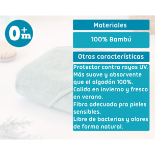 TOALLA BAÑO BAMBÚ PARA BEBÉS SAGE