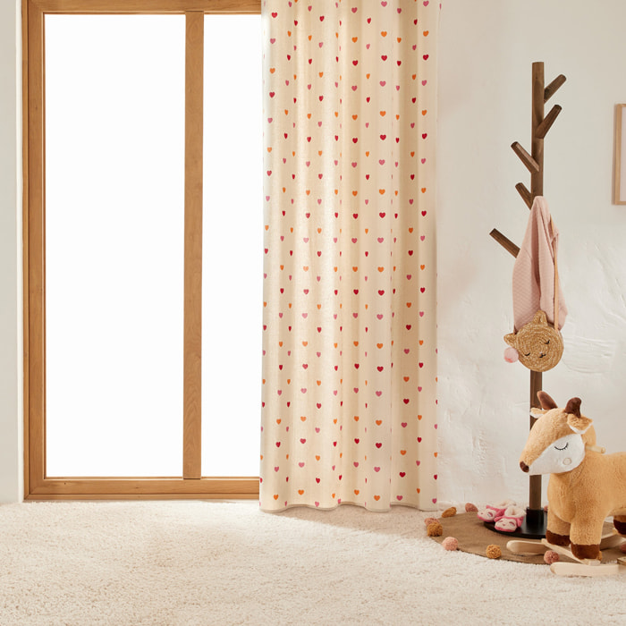 Rideau enfant imprimé Romy beige 140x260cm