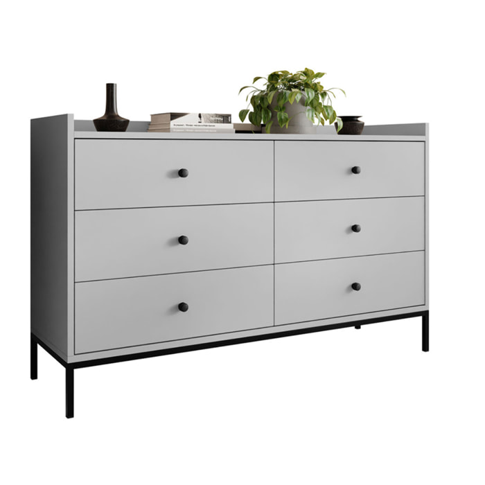 Filipo - commode - gris - 130 cm - Gris