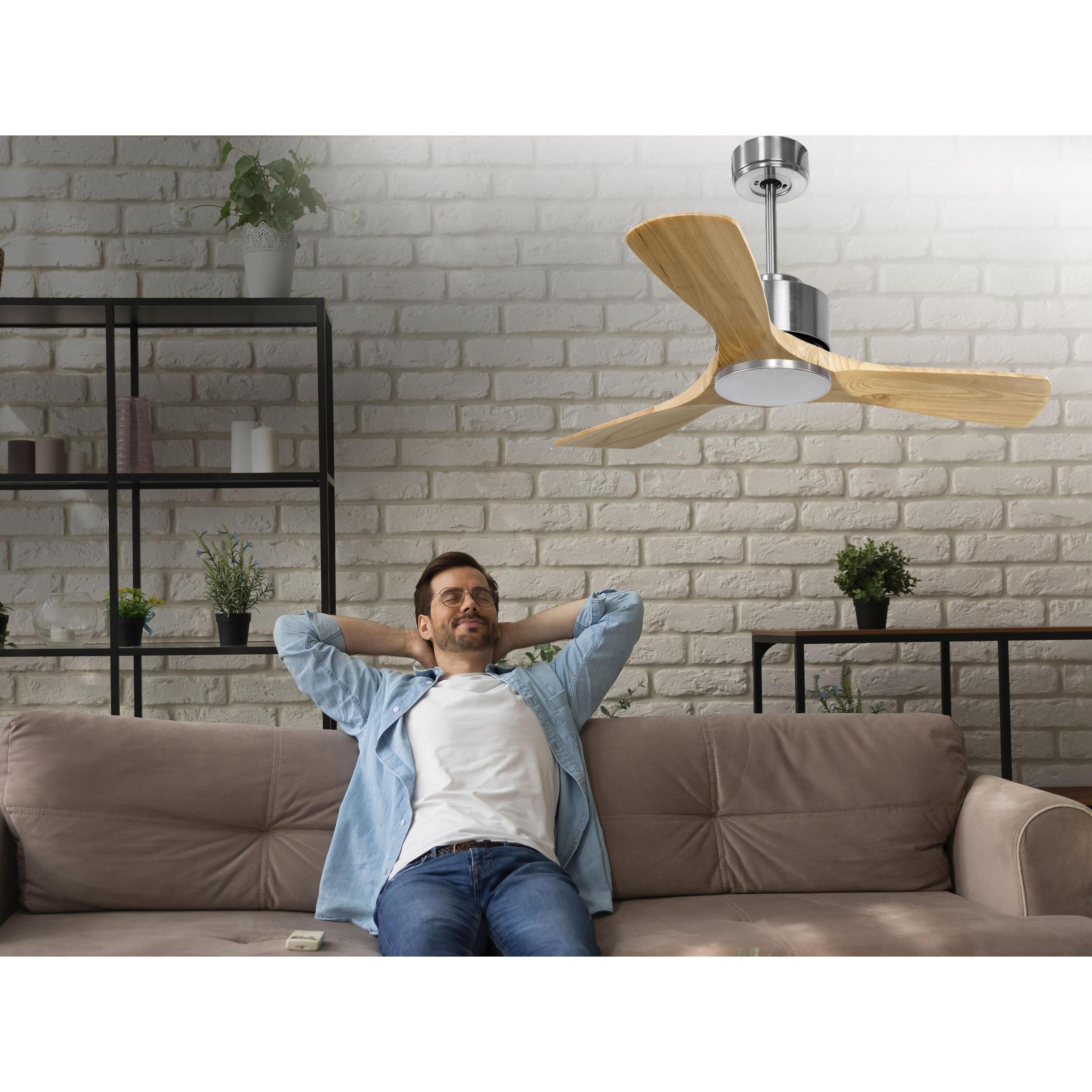 Ventilateur de plafond ø106 cm avec Wifi Réversible Hypersilence 40   W Argent