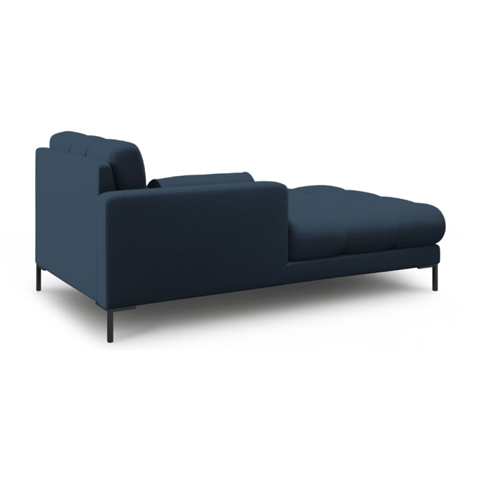 Méridienne gauche "Bali" en tissu structurel bleu