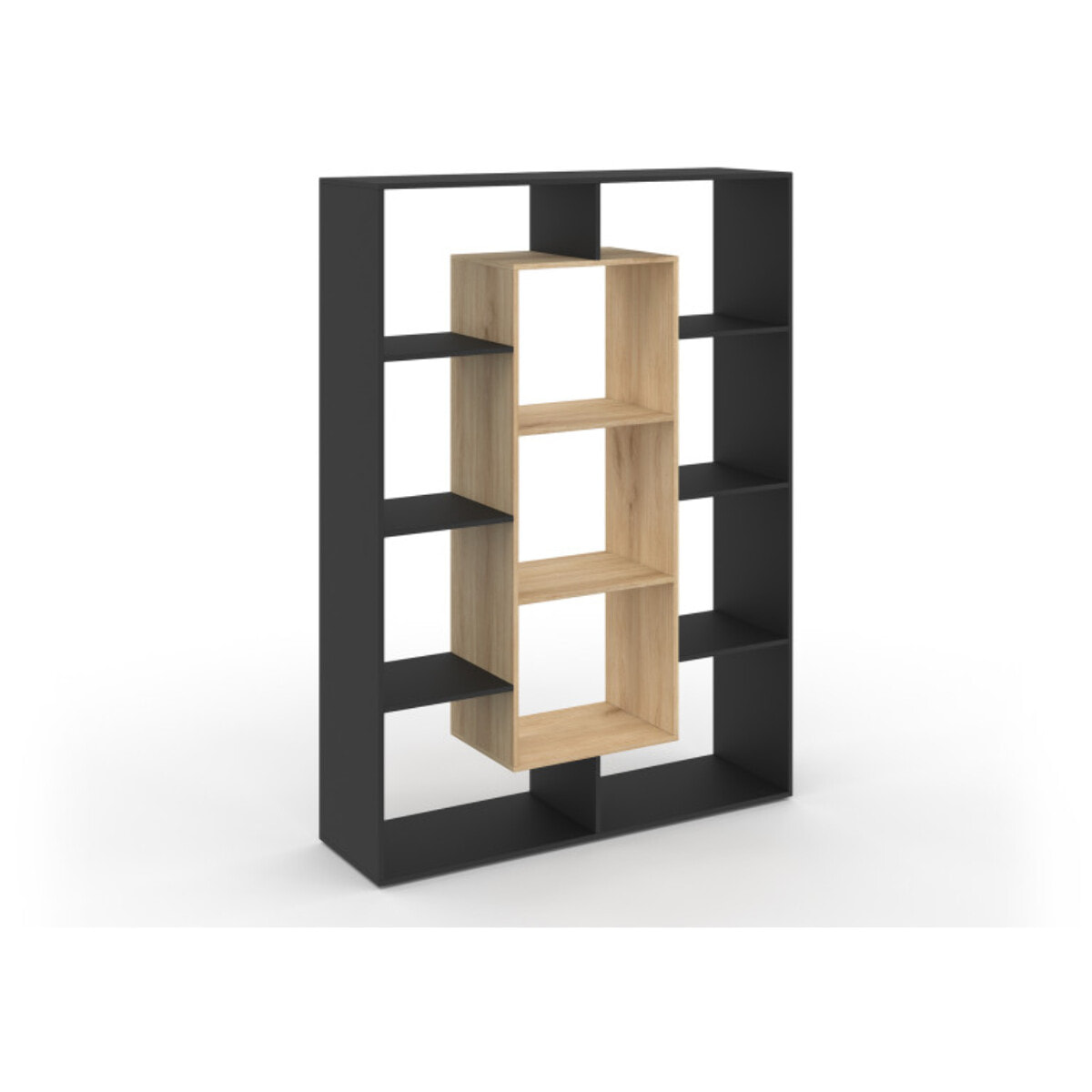 Etagère bibliothèque Paulette bois et noire