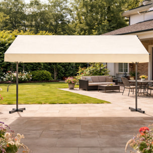 Store banne double pente manuel 4 x 1,5-1,5 m beige hydrofuge NAUARI