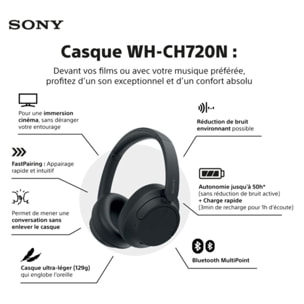 Casque SONY WH-CH720N Noir