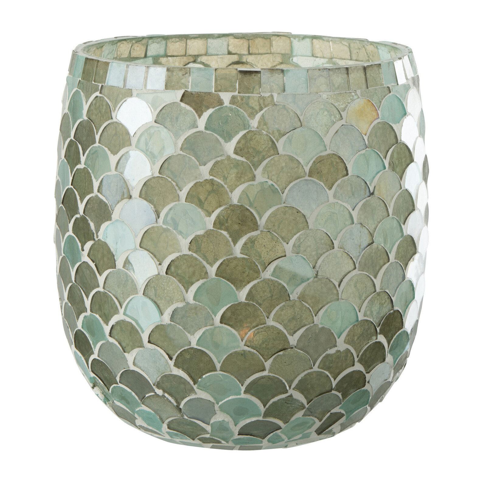 J-Line photophore Mosaique - verre - bleu - large