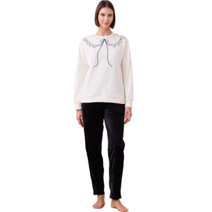 Pigiama donna ciniglia felpata - soft touch articolo fiocco. Noidinotte