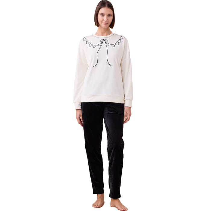 Pigiama donna ciniglia felpata - soft touch articolo fiocco. Noidinotte