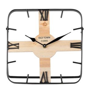 Reloj Sobremesa Metal Madera 23x2,5x23 Cm