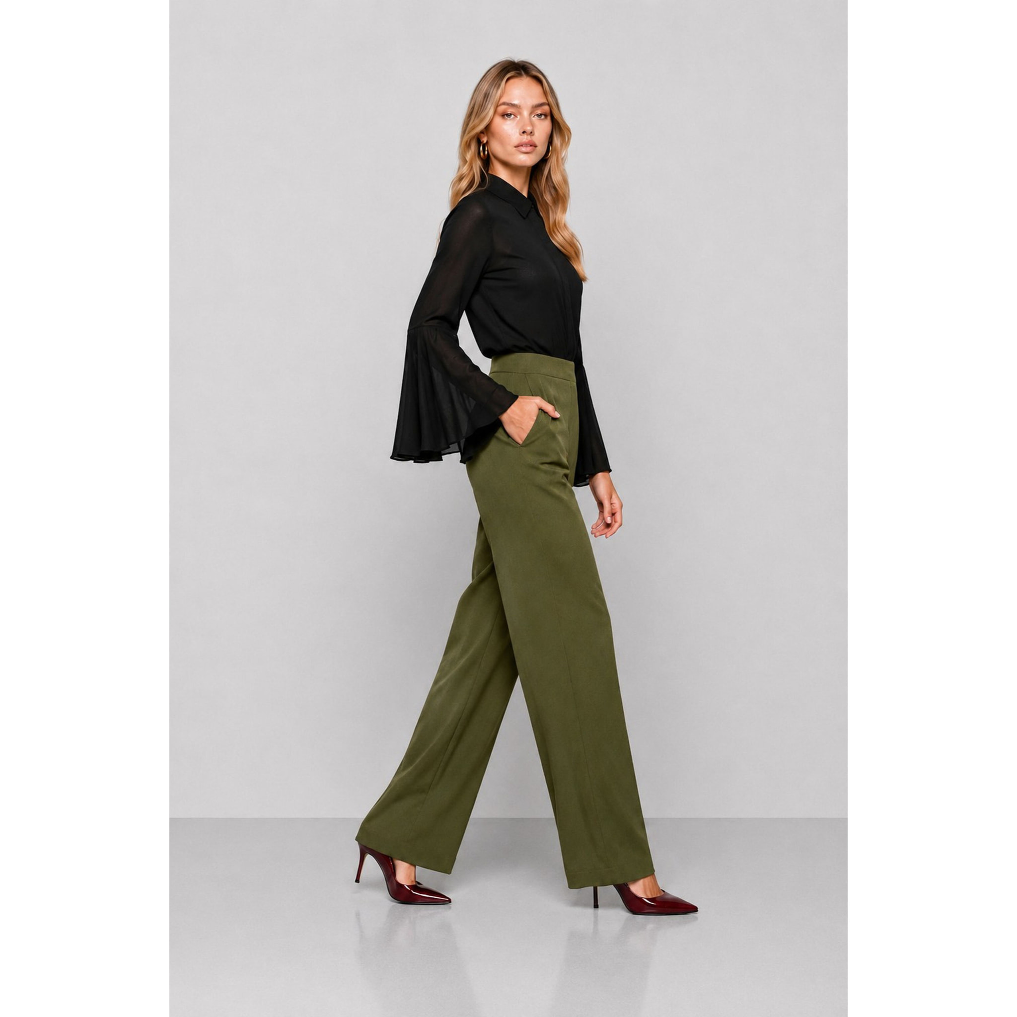 Kocca - Pantaloni sartoriali da donna a vita alta e gamba larga Donna