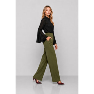 Kocca - Pantaloni sartoriali da donna a vita alta e gamba larga Donna