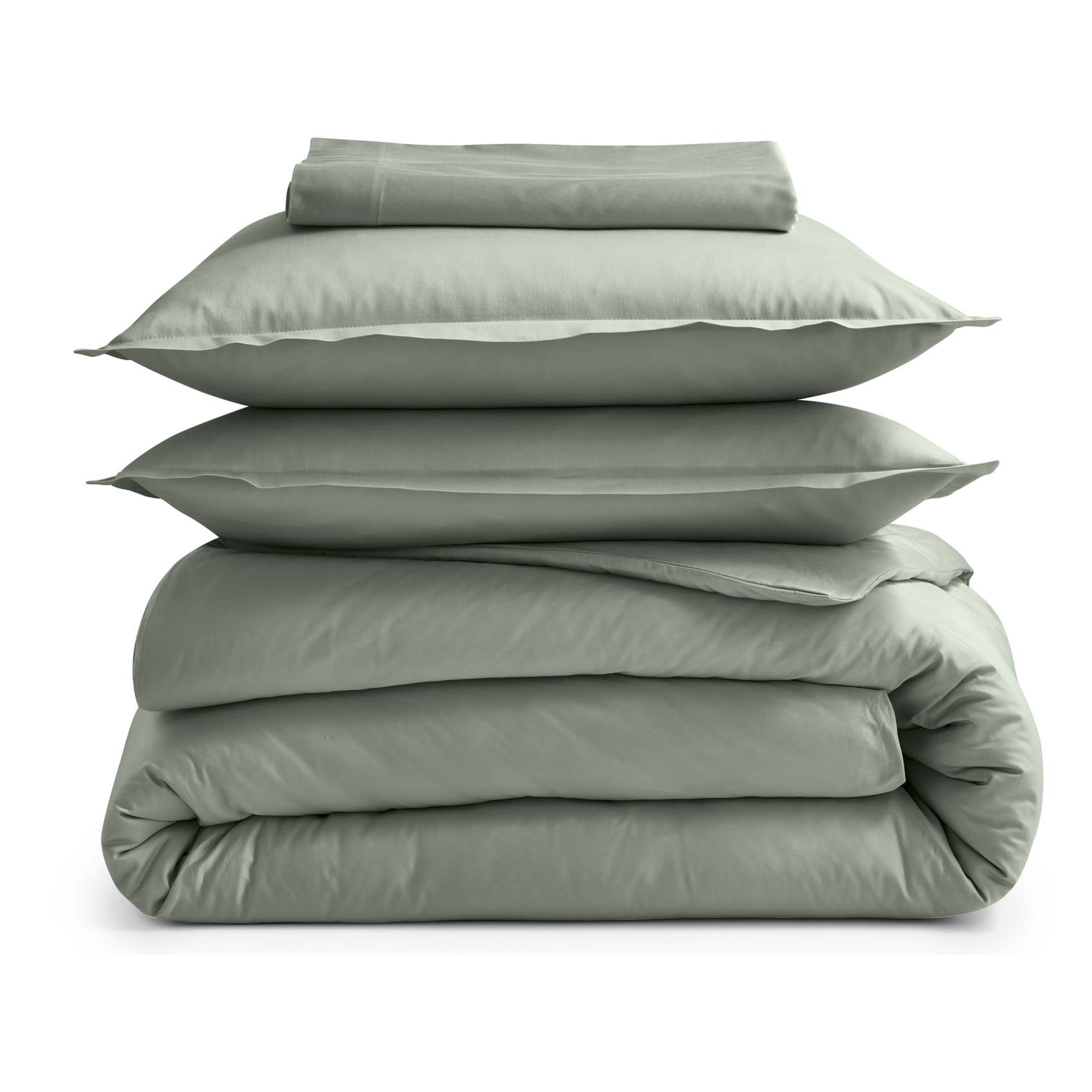 Taie d’oreiller percale de coton made in France - Kaki