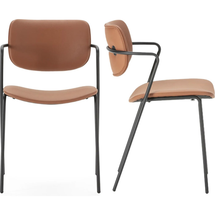Lot de 2 chaises en simili cuir - SKANDI