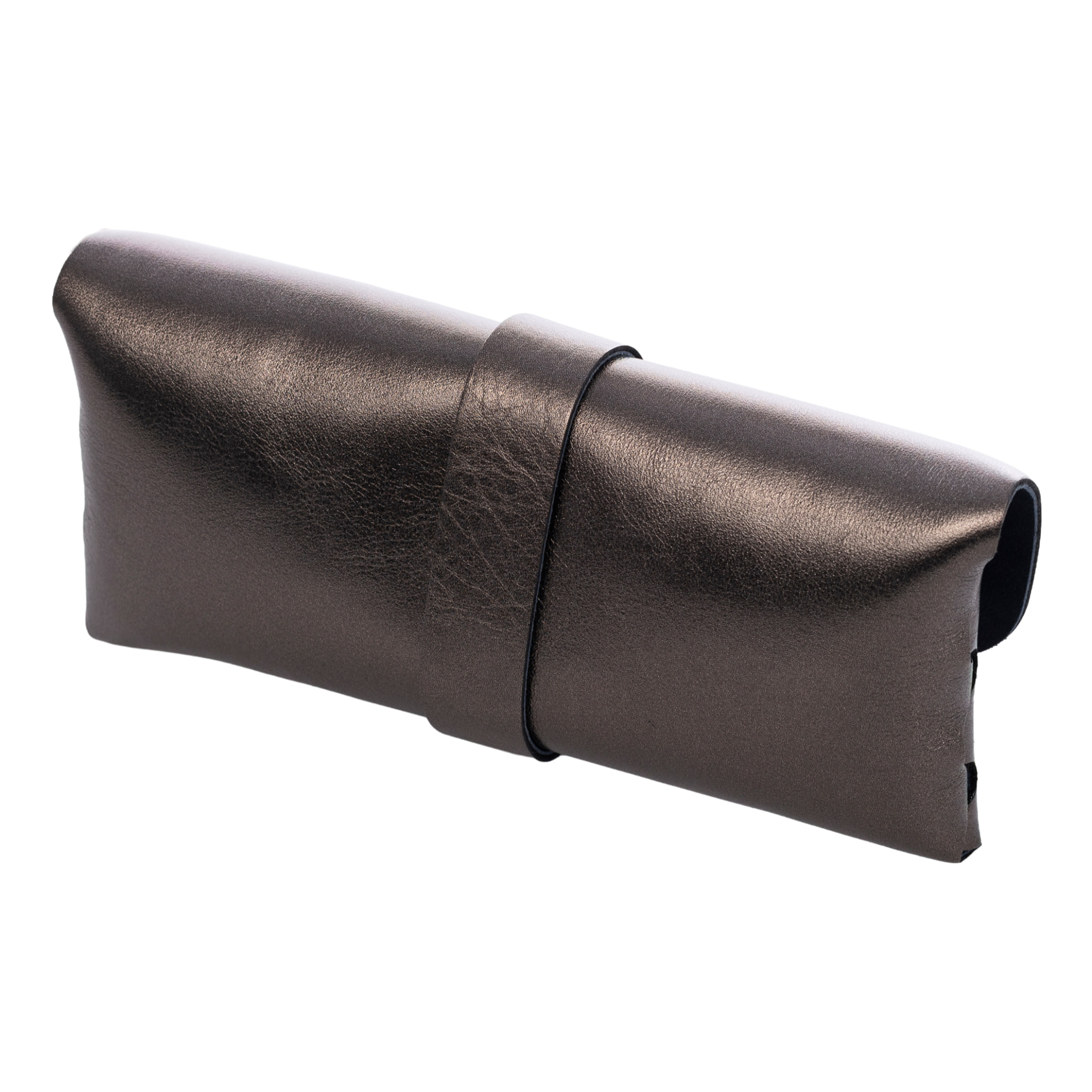 Argelato mini bolso de mano / cartera mujer. Piel auténtica Gamuza lacada brillante.