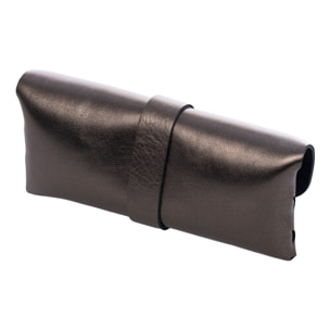 Argelato mini bolso de mano / cartera mujer. Piel auténtica Gamuza lacada brillante.
