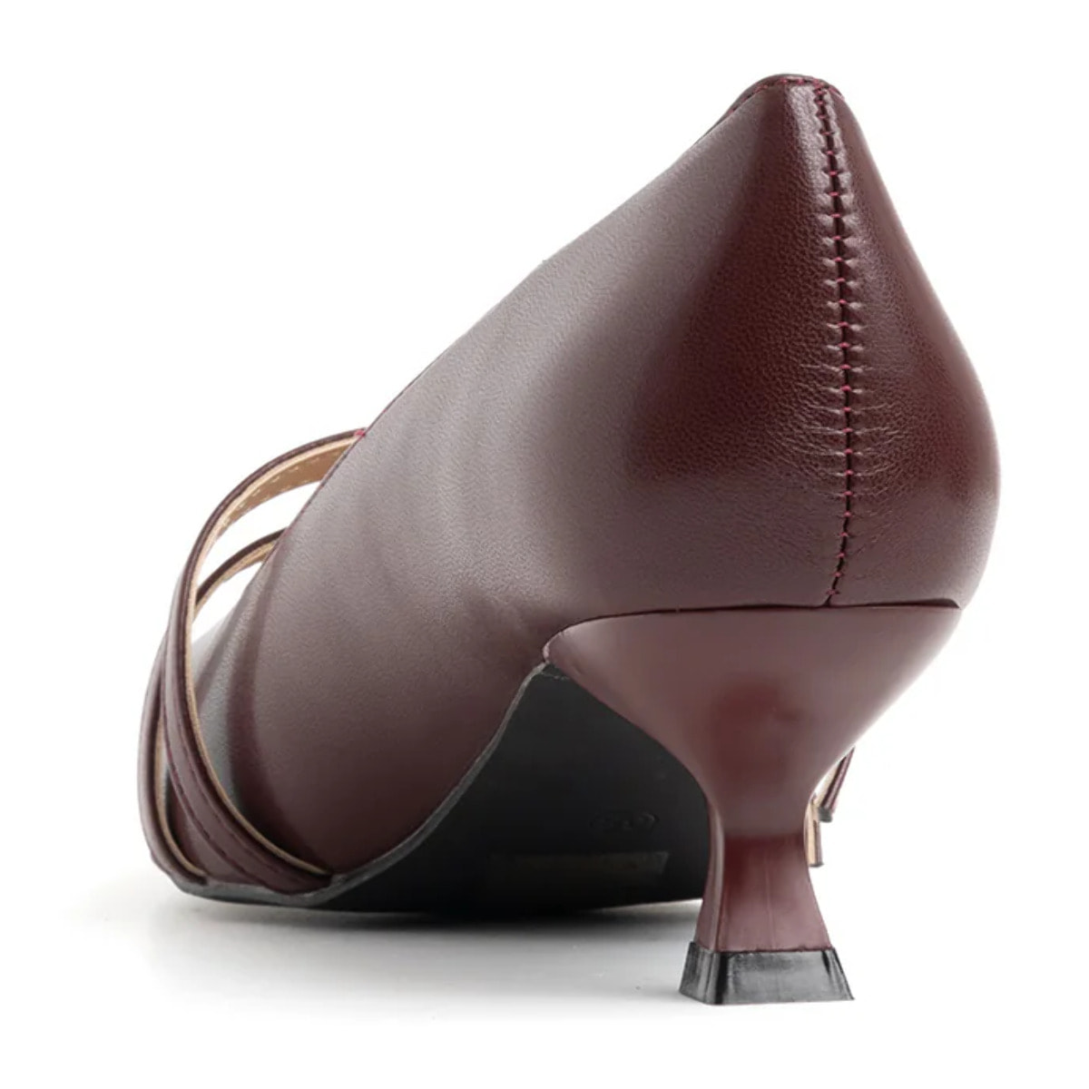 Decolleté in vernice con doppio cinturino - VINO