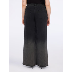 Fiorella Rubino - Jeans wide leg con punti luce effetto degradé - Nero