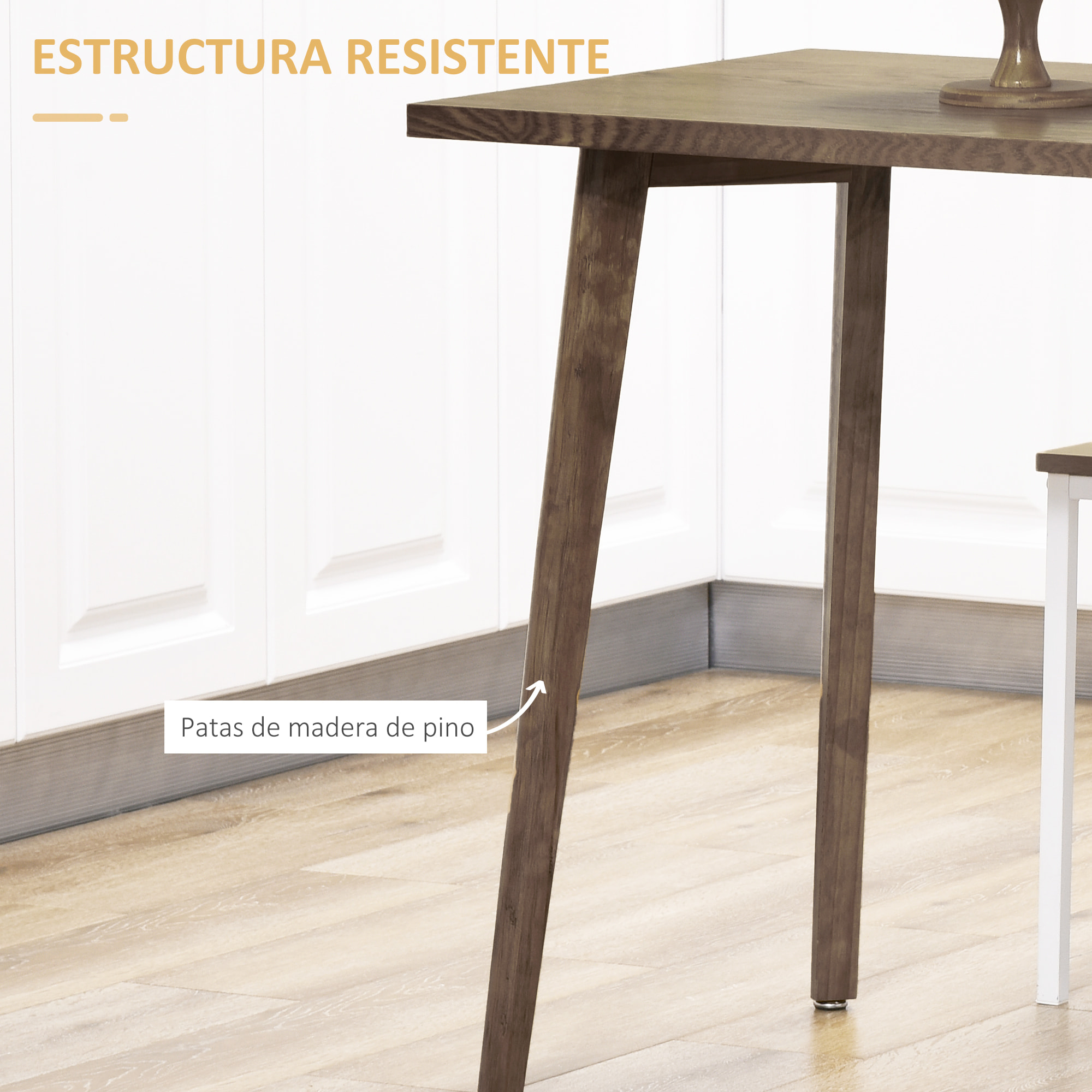 Mesa de Comedor Mesa de Cocina Rectangular Mesa para Salón con Patas de Madera de Pino para Oficina 98x60x76,5 cm Natural