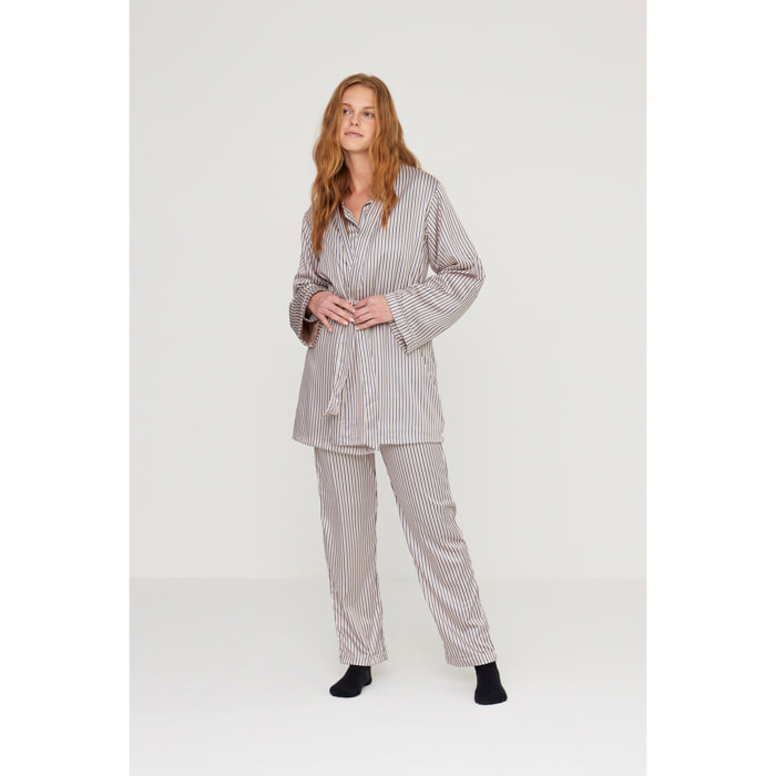 Vestaglia donna lisette in raso con fusciacca Noidinotte