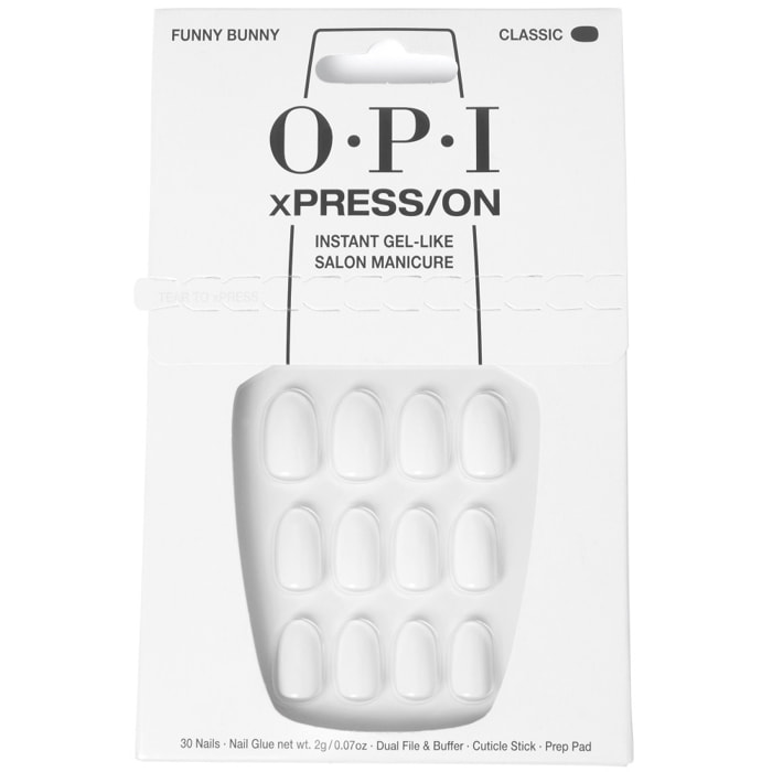 xPRESS-ON - Funny Bunny - Faux ongles réutilisables, effet gel - OPI