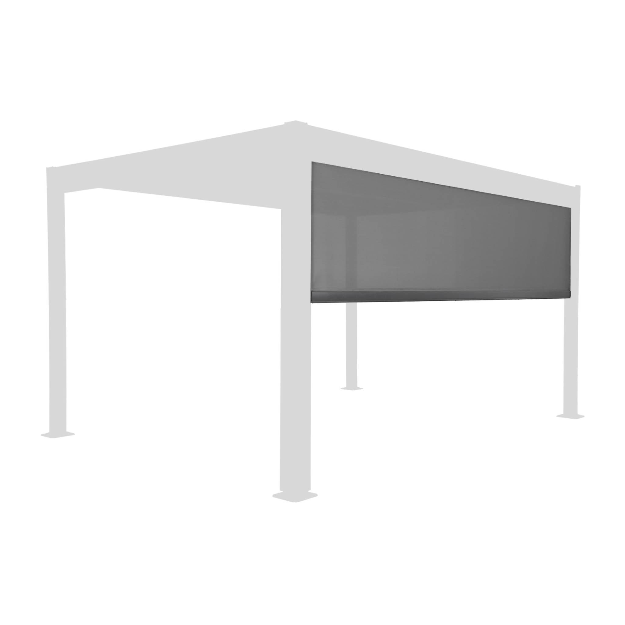 Pergola bioclimatique aluminium et acier 3x4m lames orientables + store 4m PALACE anthracite