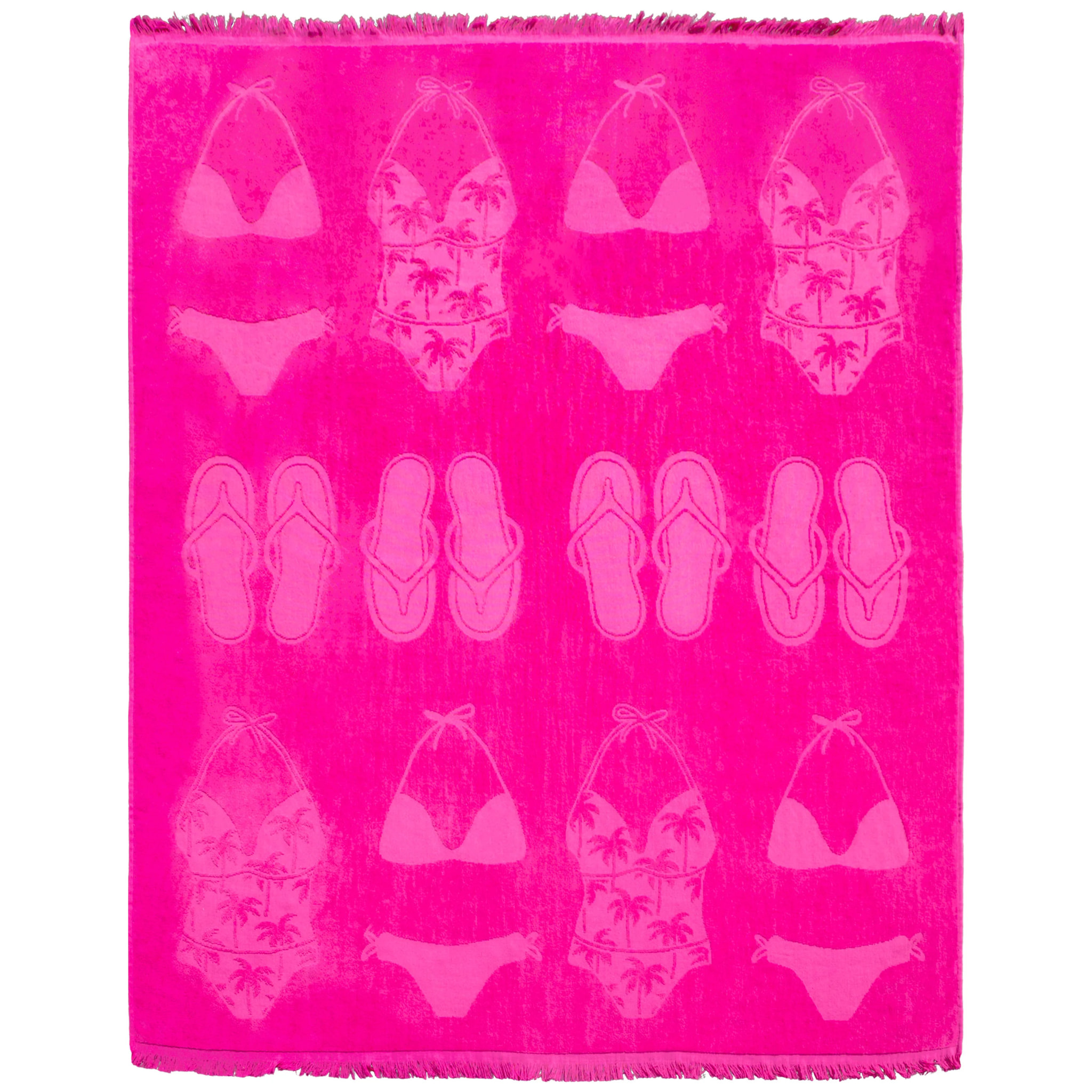 Serviette de plage éponge velours Jacquard ciselée - Maracas - 140x180cm - 340g/m²