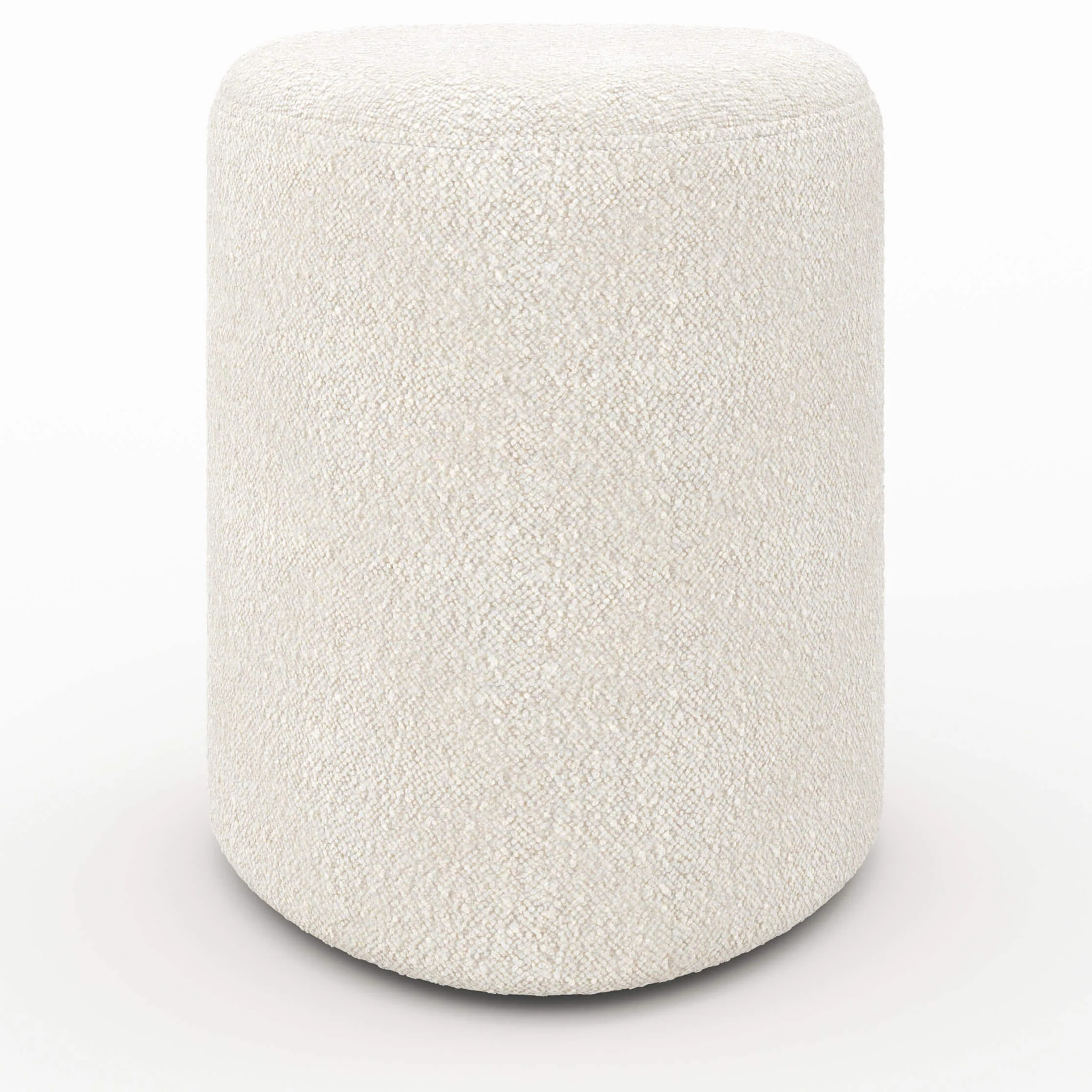 Pouf triangulaire en tissu bouclé beige - Emmy