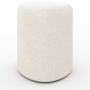 Pouf triangulaire en tissu bouclé beige - Emmy