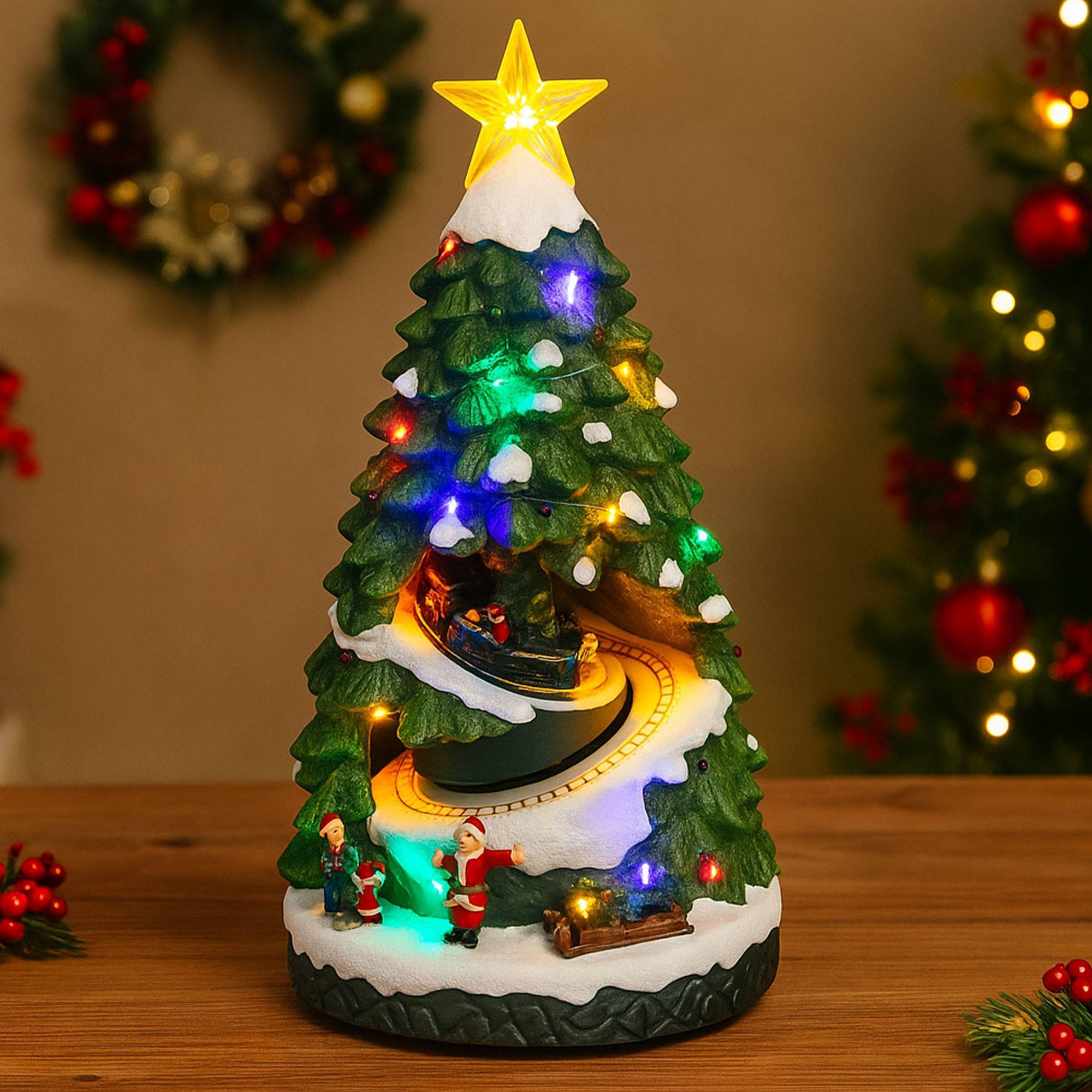 Árbol navideño con luces led y movimiento 21x22,5x38,8cn