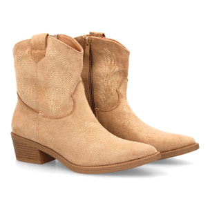 Botín cowboy con tacón para mujer