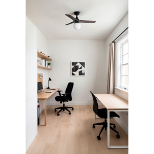 KLIM S Ventilatore a soffitto  nero/noce E27