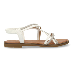 Sandalias planas para mujer, comodas elegantes con brillantes, diseño moderno