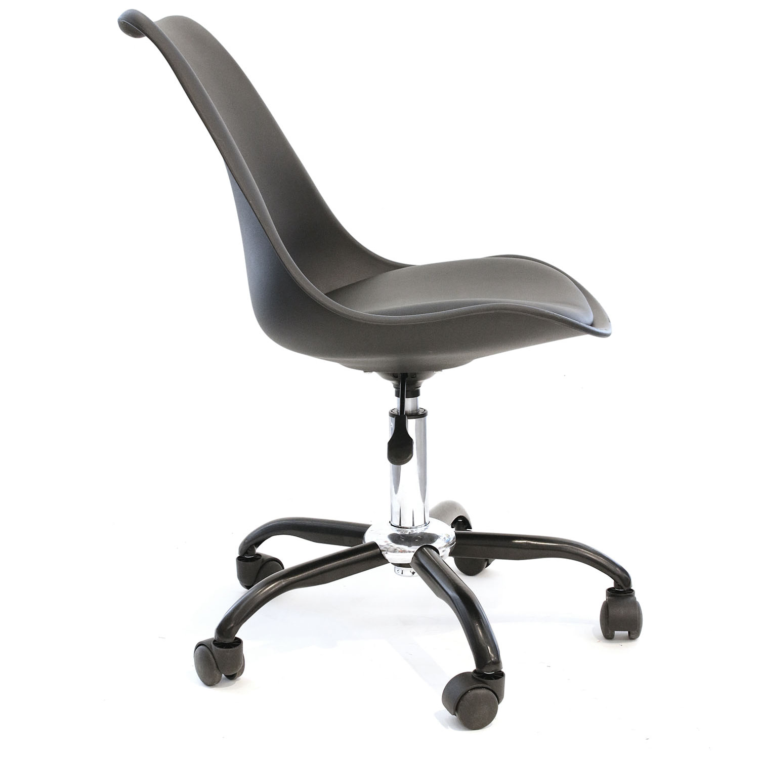 Chaise A Roulettes Kiruna Noir - Lot de 2