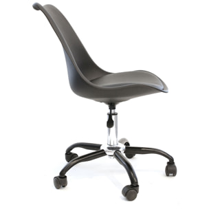 Chaise A Roulettes Kiruna Noir - Lot de 2