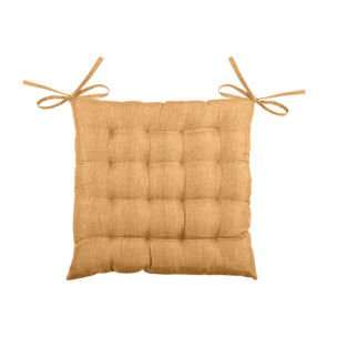 Galette de chaise unie en 16 points - Jaune Ocre