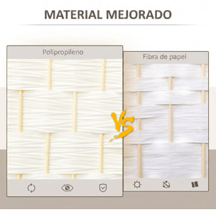 HOMCOM Biombo Plegable de 3 Paneles 135x180 cm Biombo Separador de Ambientes Pantalla de Privacidad de Polipropileno para Oficina Dormitorio Blanco