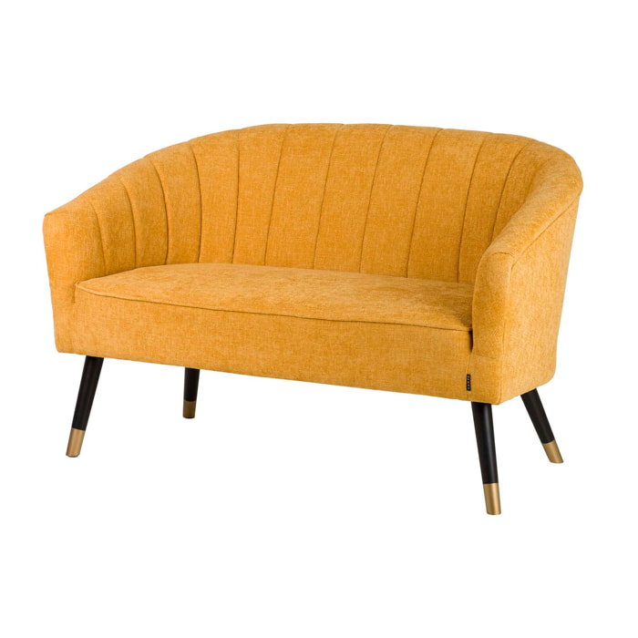 Sofá Chenilla Amarillo 129x72x80 Cm