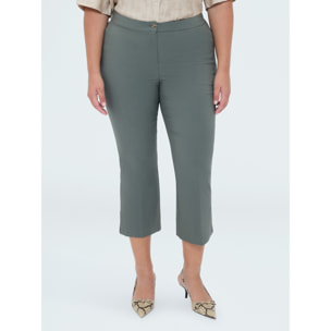 Fiorella Rubino - Pantaloni Kick Flare in tessuto stretch - Verde militare