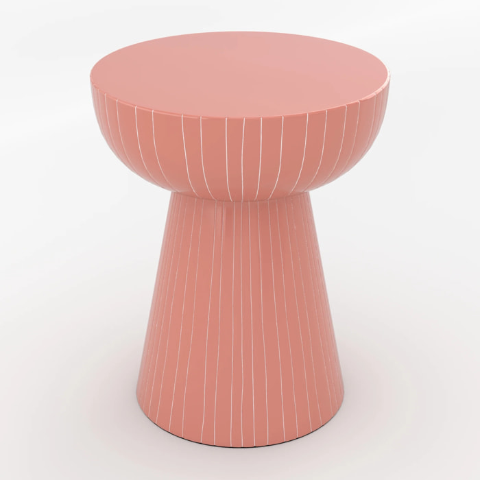 Table d'appoint ronde en métal rose D34.5 cm - Sidonie