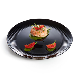 6 platos llanos negros 25 cm Cottage - Luminarc