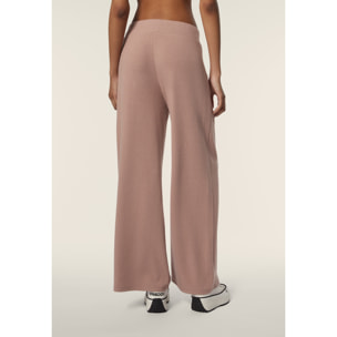 Pantalone wide leg in felpa viscosa effetto tricot