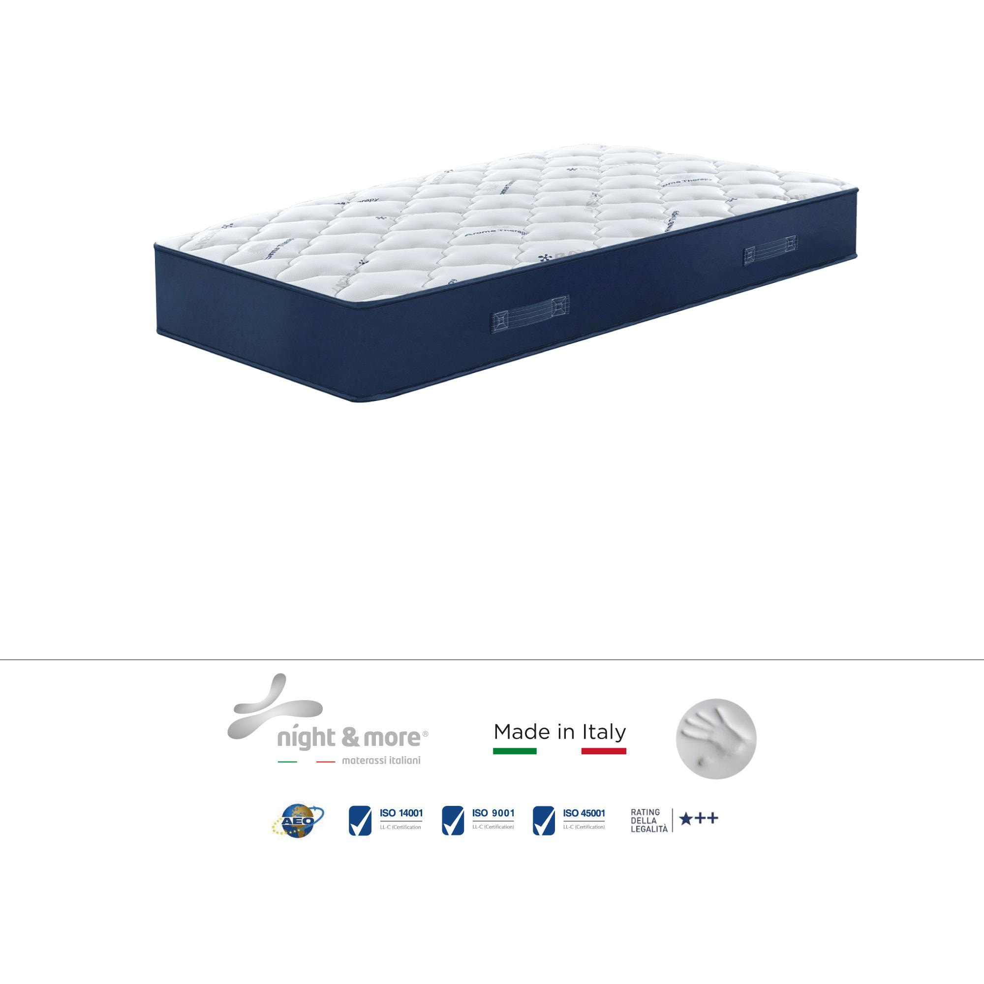 Materasso ''Audrey'' in schiuma poliuretano ad alta densità e 5,5cm memory foam H24 cm 90x200