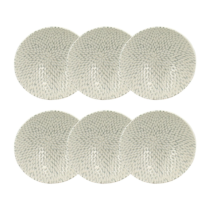 Lot de 6 coupelles à motif en porcelaine 15cm JASMIN