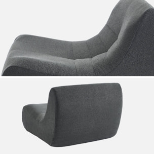 Lot de 2 fauteuils chauffeuses en bouclette texturée anthracite style contemporain 1 place