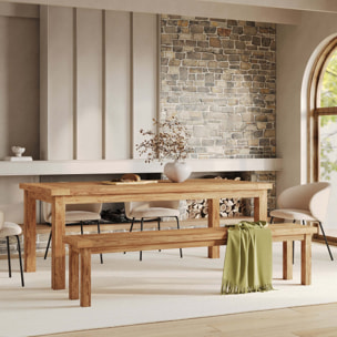 Table rectangulaire 8 personnes en bois de teck recyclé 200cm - Mémo