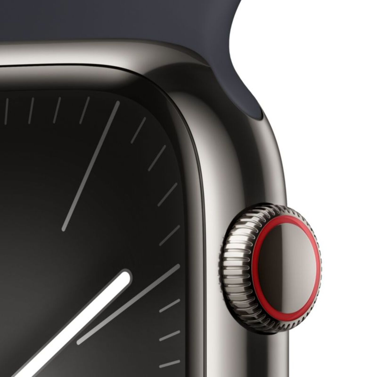 Montre connectée APPLE WATCH Serie 9 Cellular 45mm Acier/Graphite Minuit M/L